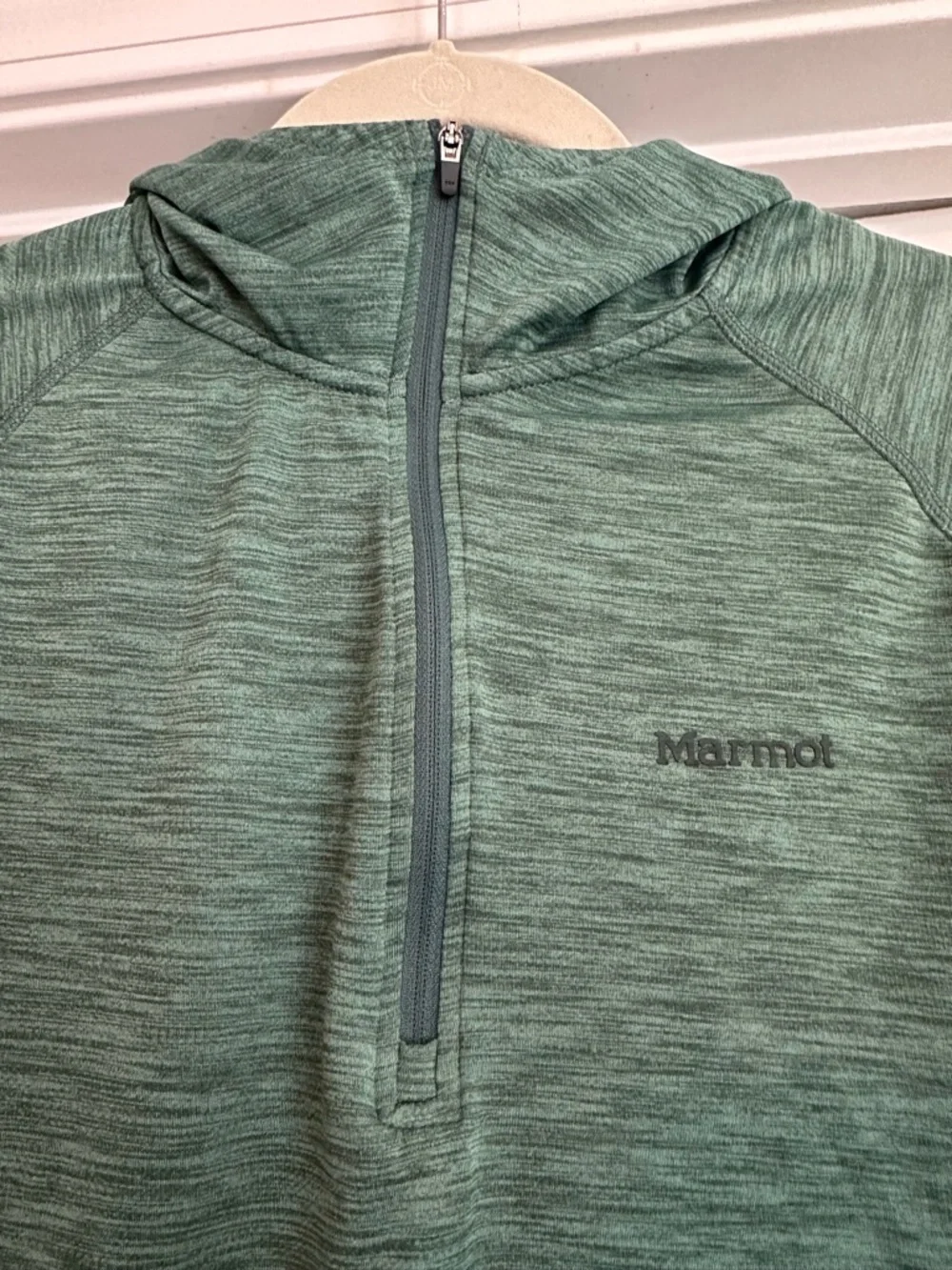 Men’s M Marmot Sunrift Teal Half Zip Hoodie Jacket